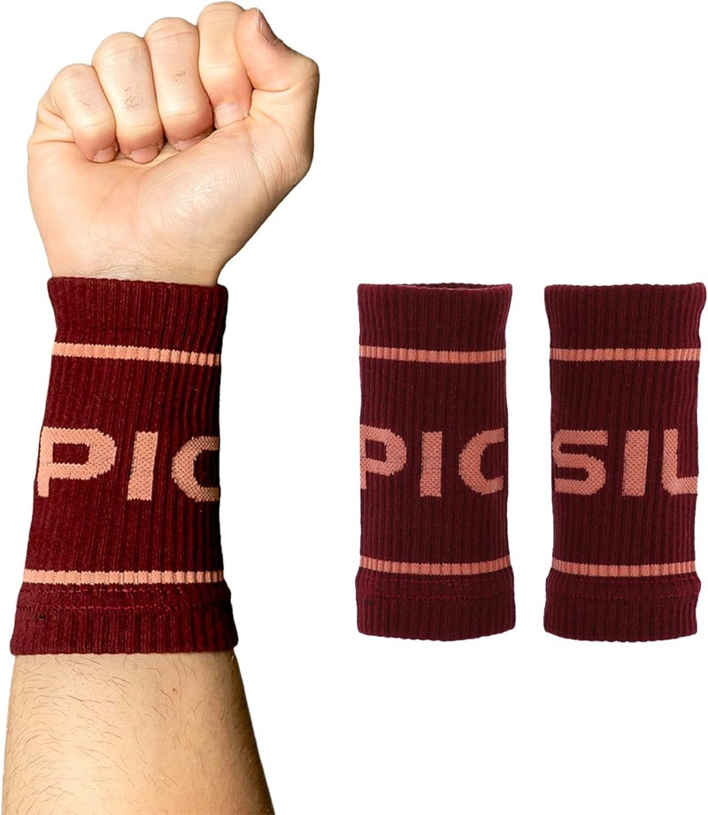 PICSIL - Cotton Sports Wristbands | Absorbent and Breathable | Ideal for Gym, Cross Training, Running and Tennis | Use with Grips | Unisex Design | - Image 1